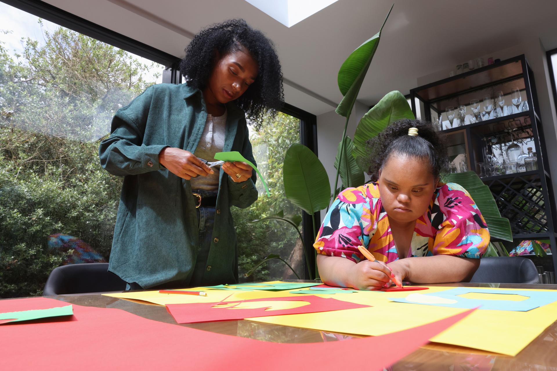 Women doing arts and crafts
